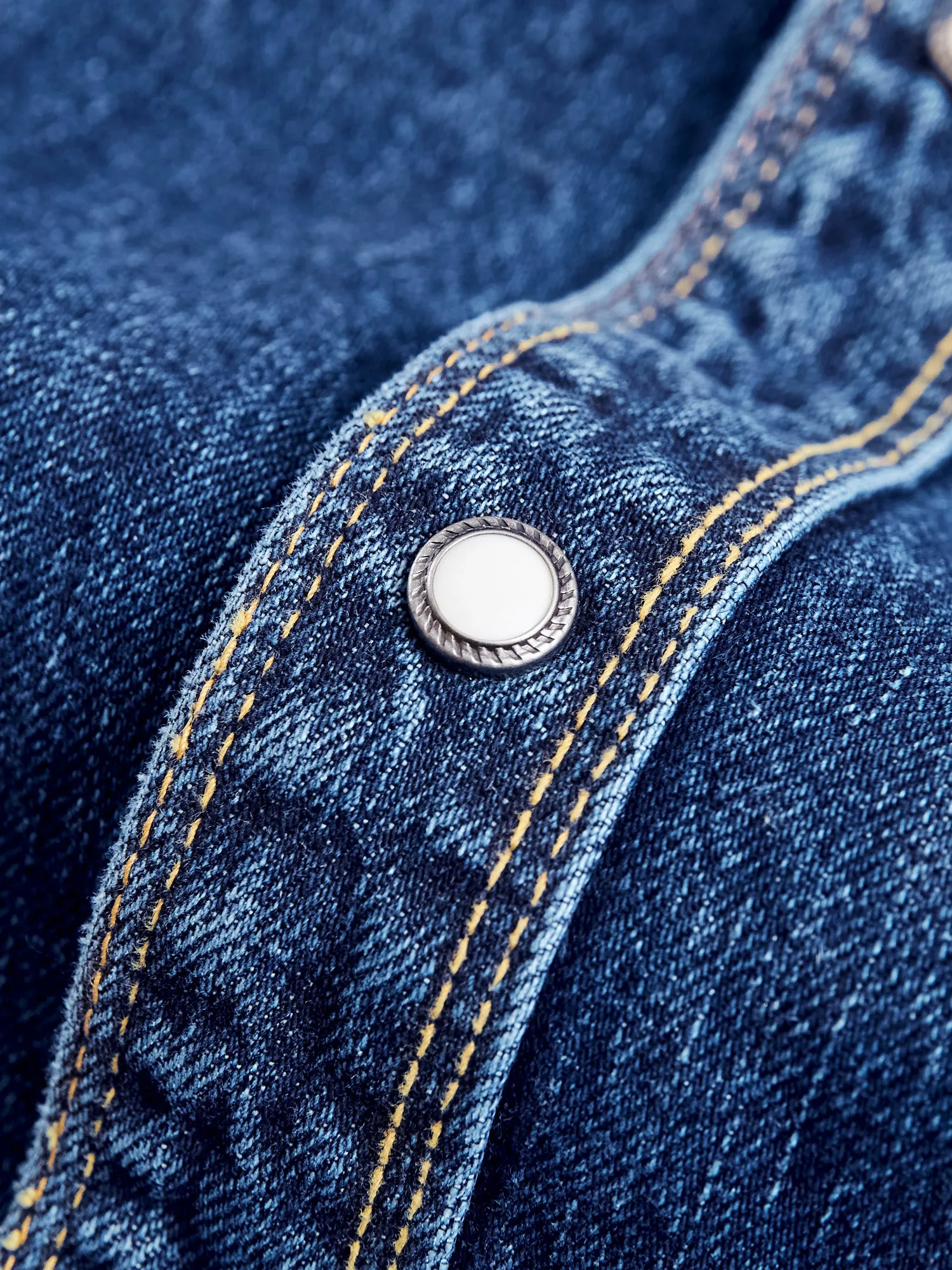 11oz Selvedge Western Shirt in Washed Indigo