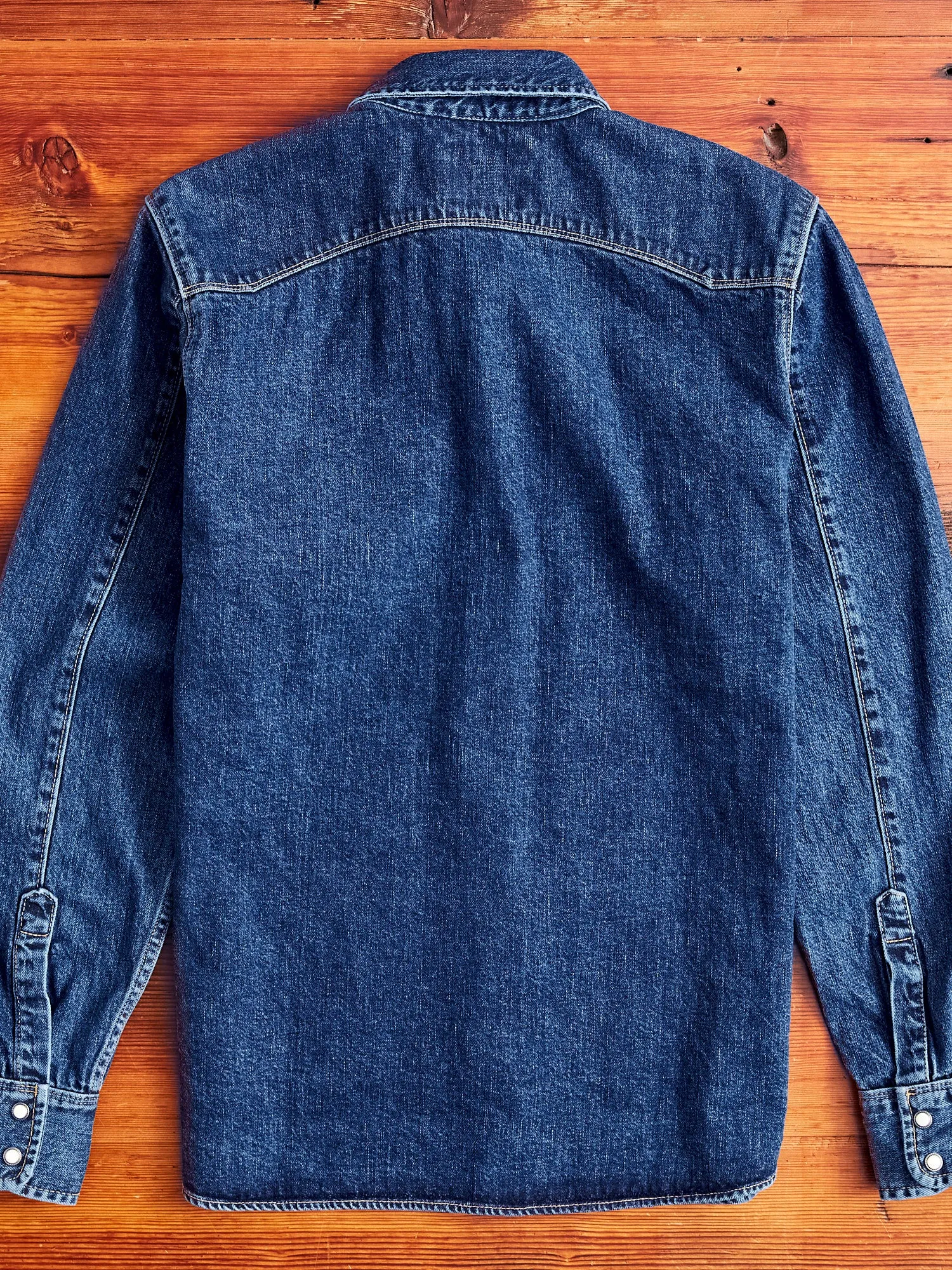 11oz Selvedge Western Shirt in Washed Indigo