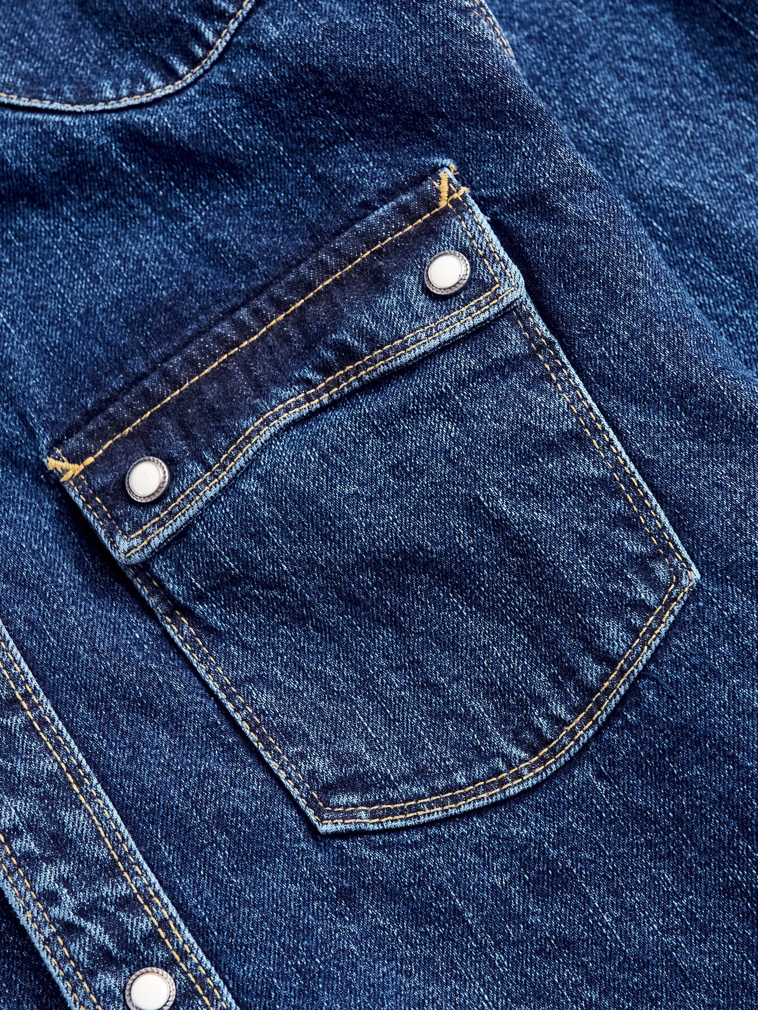 11oz Selvedge Western Shirt in Washed Indigo