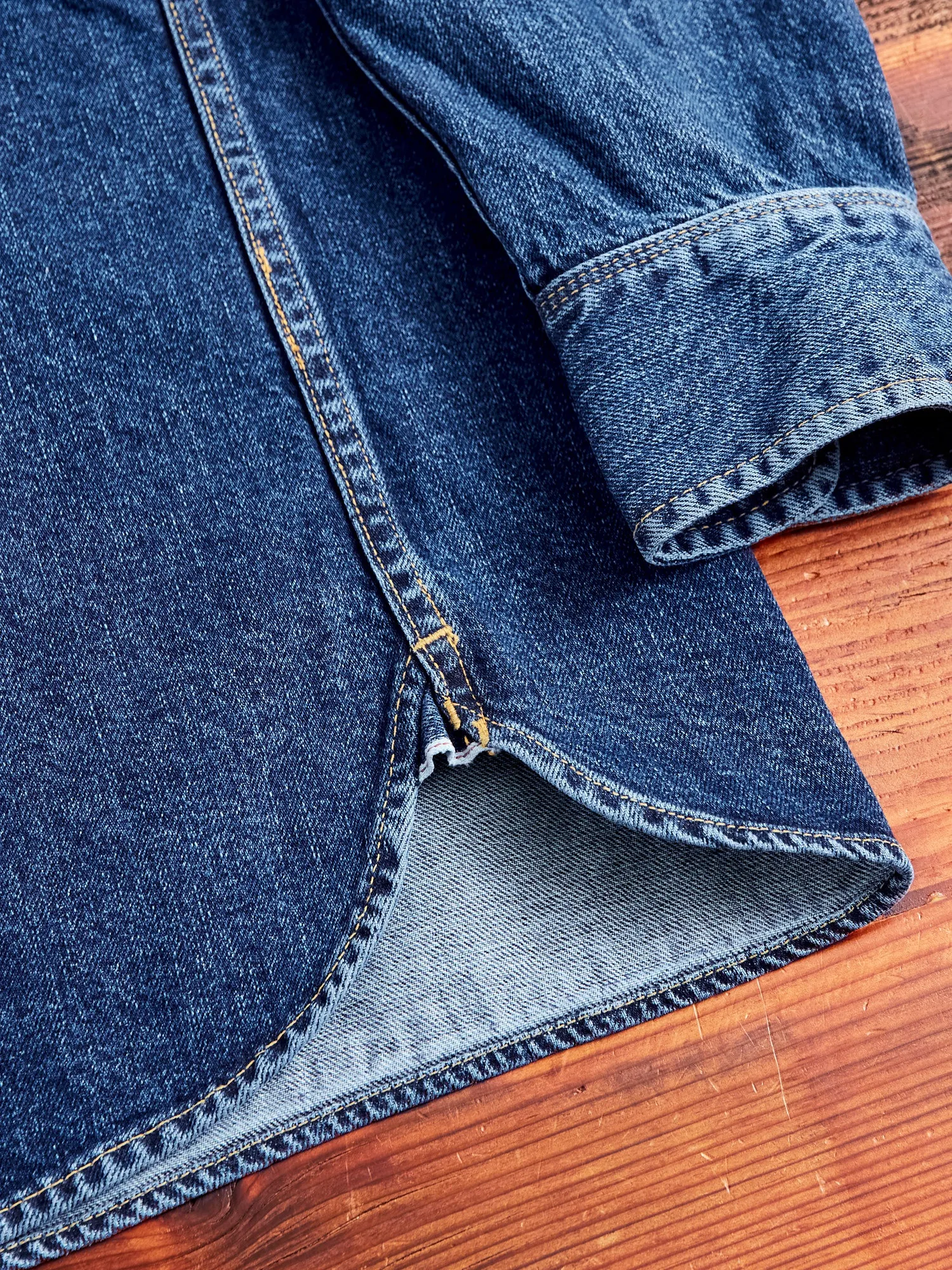 11oz Selvedge Western Shirt in Washed Indigo