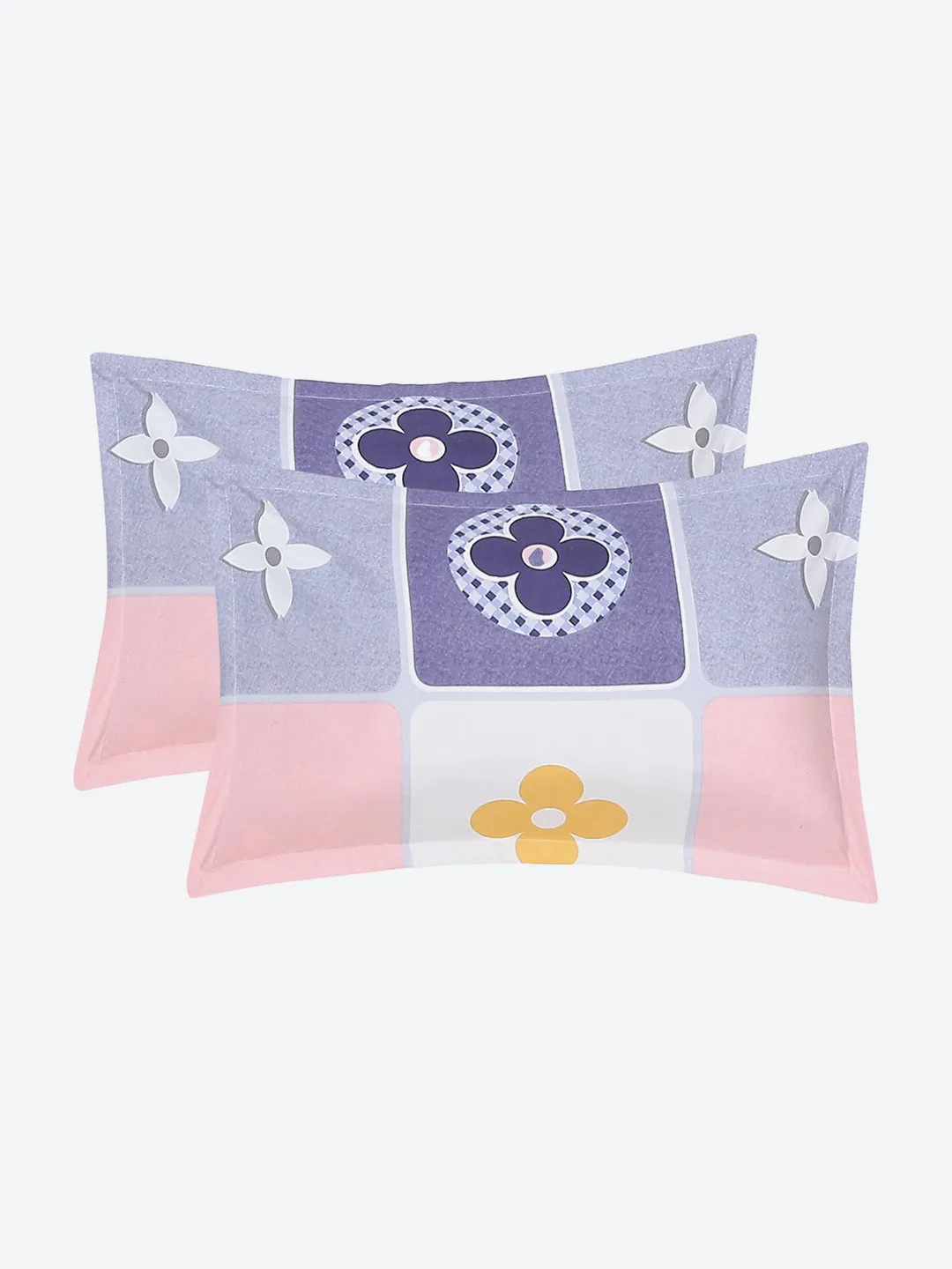 120 GSM  Polyester Double Bed Bedsheet with 2 Pillow Covers