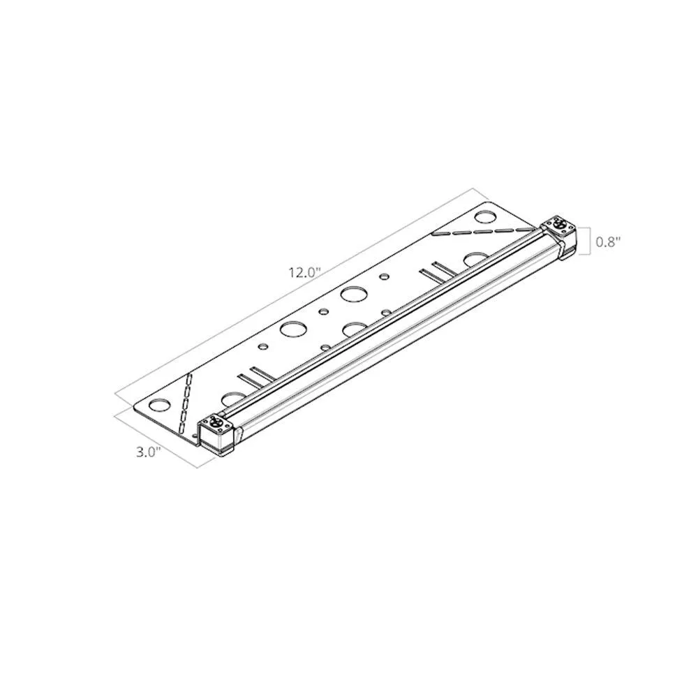 12V LED 12" Hardscape Light 3000K Gray Aluminum