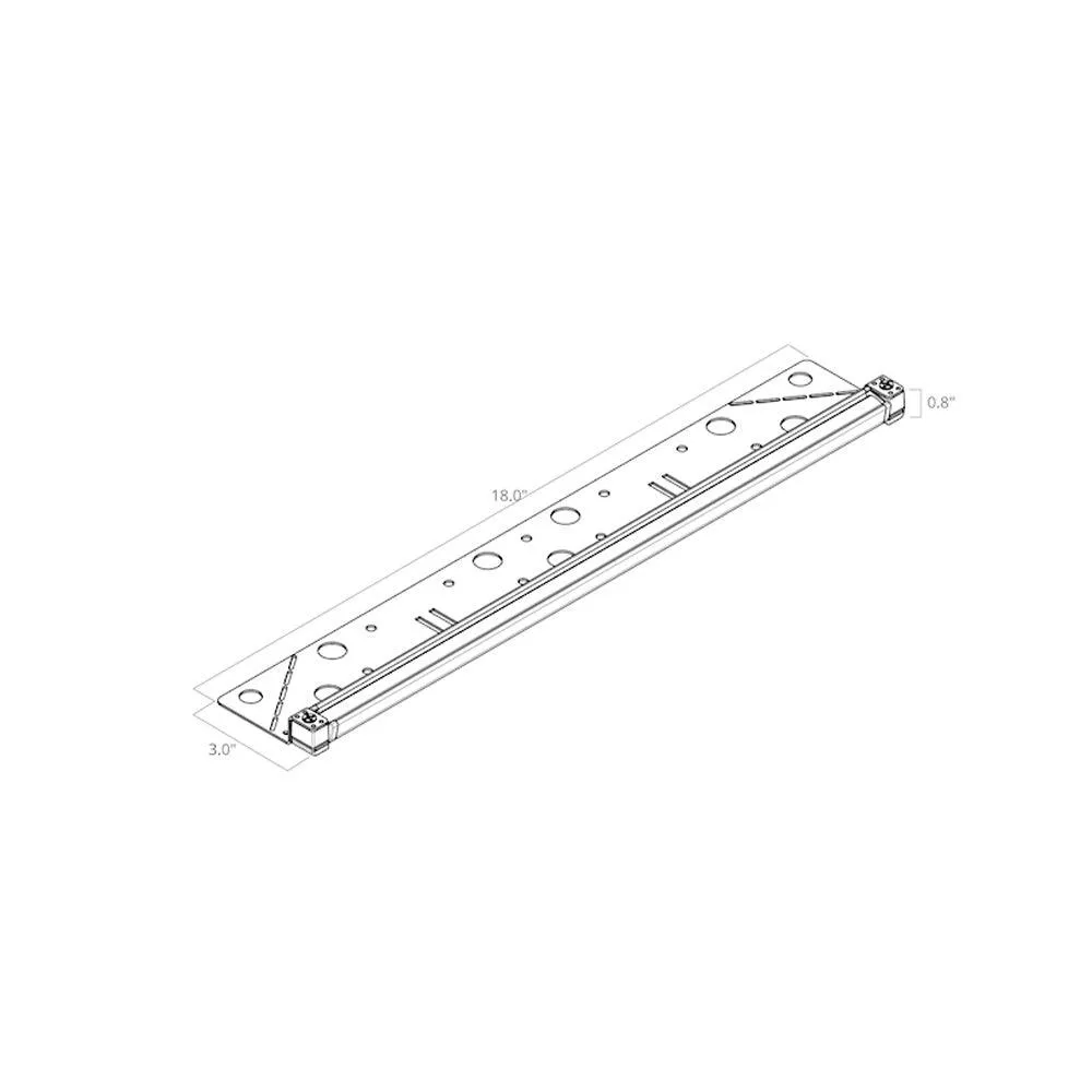 12V LED 18" Hardscape Light 3000K Gray Aluminum