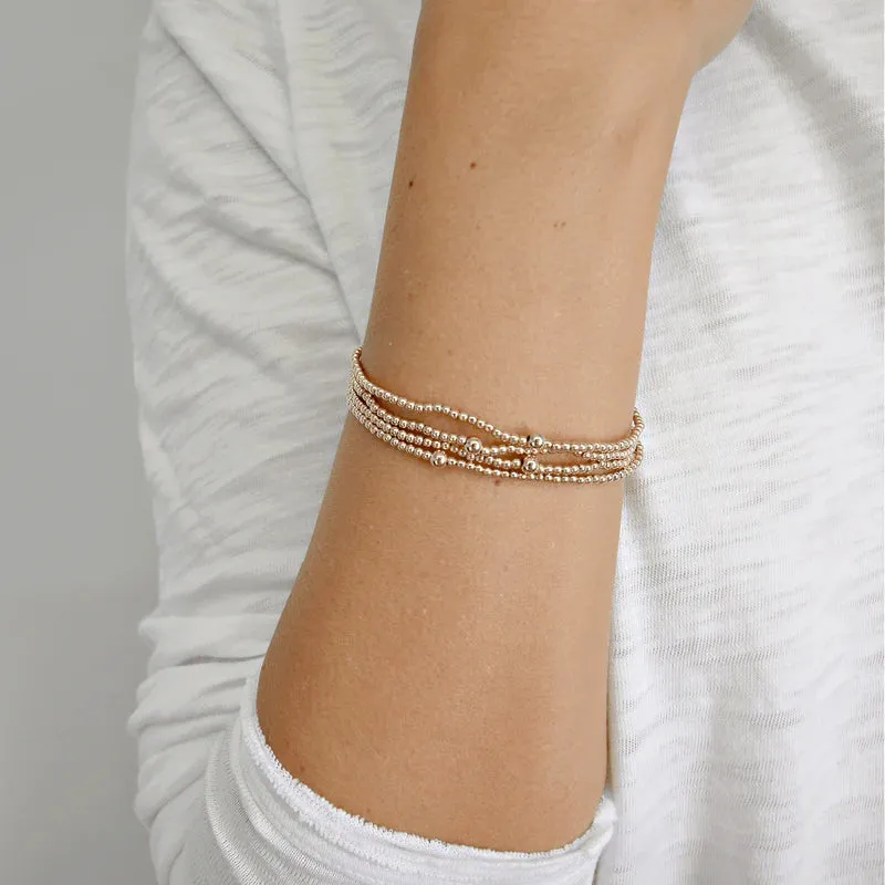 2MM GOLD FILLED WATERPROOF KARMA BRACELET (WITH SINGLE 4MM)