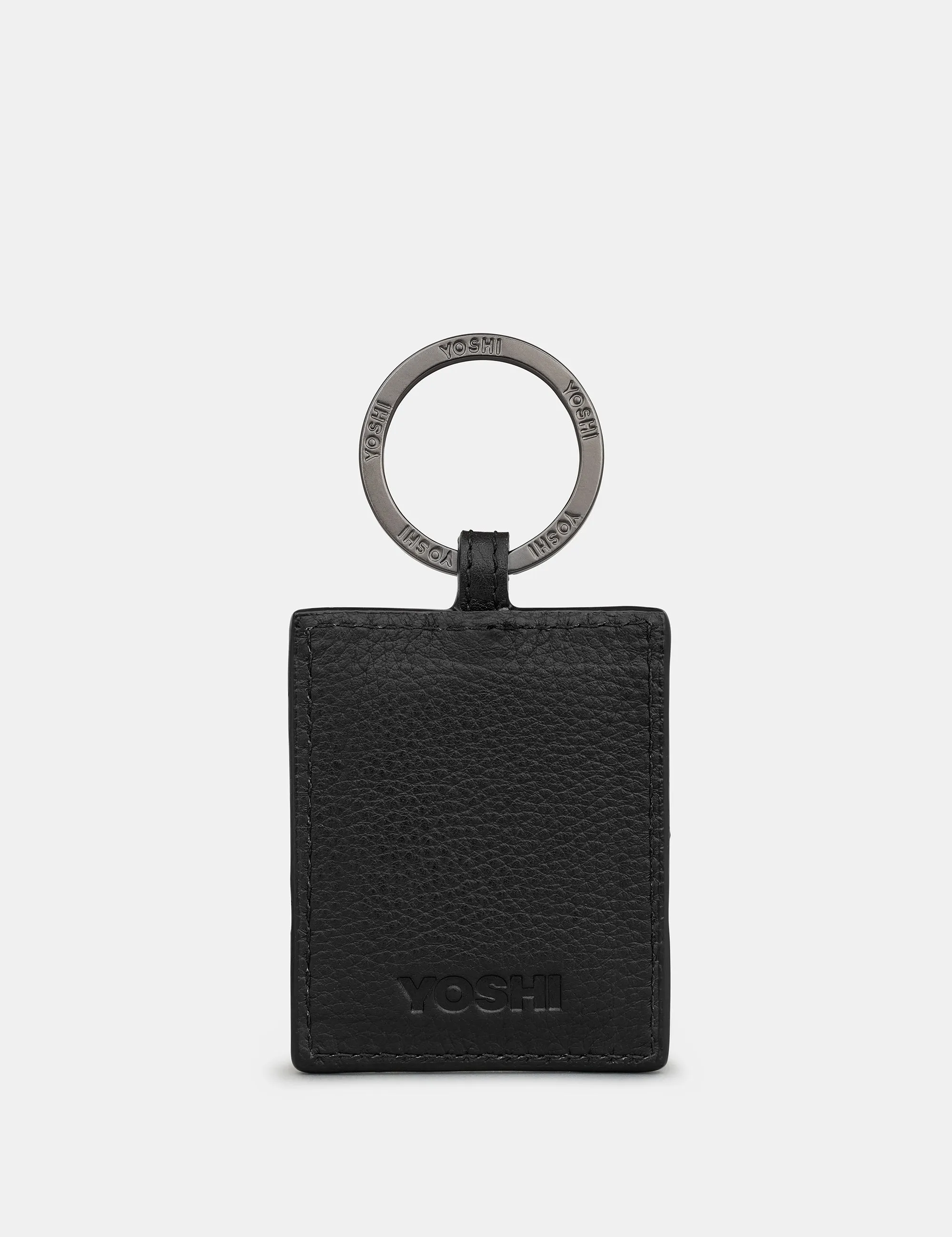 Airedale Terrier Dog Walk Black Leather Keyring