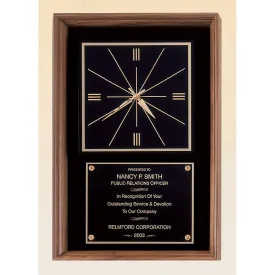 American Walnut Horizontal/Vertical Option Velour Clock – 12” x 18”