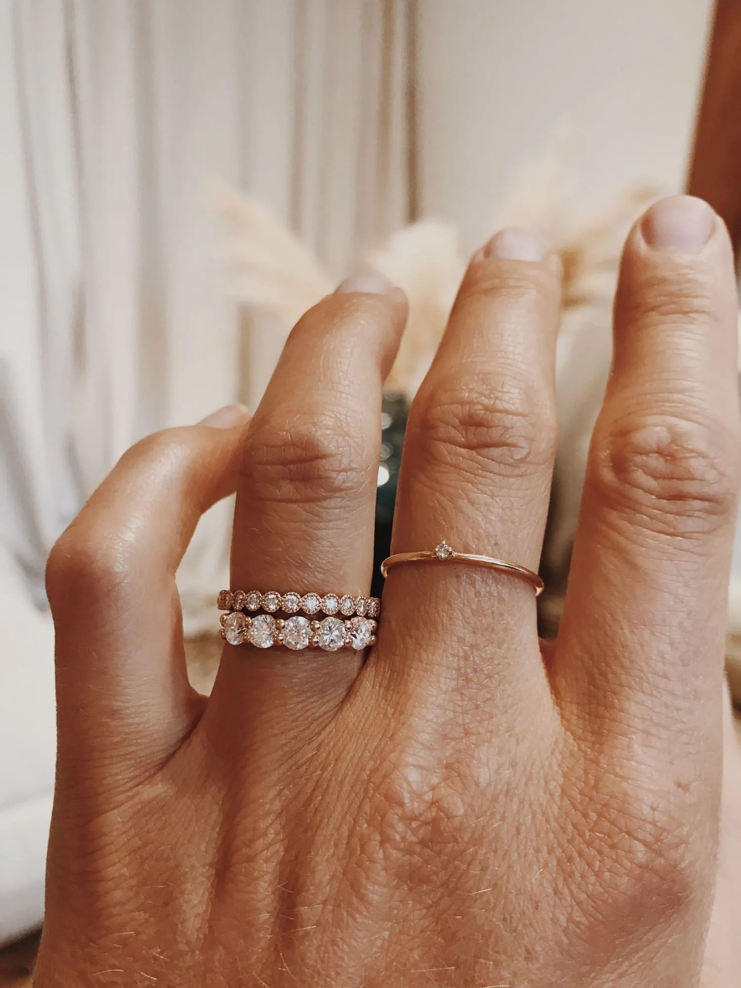 Angel 18K Gold, Whitegold or Rosegold Ring w. Diamonds