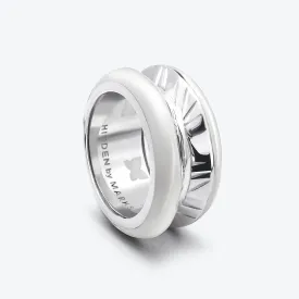 Antarctica 18K Whitegold Ring w. White enamel