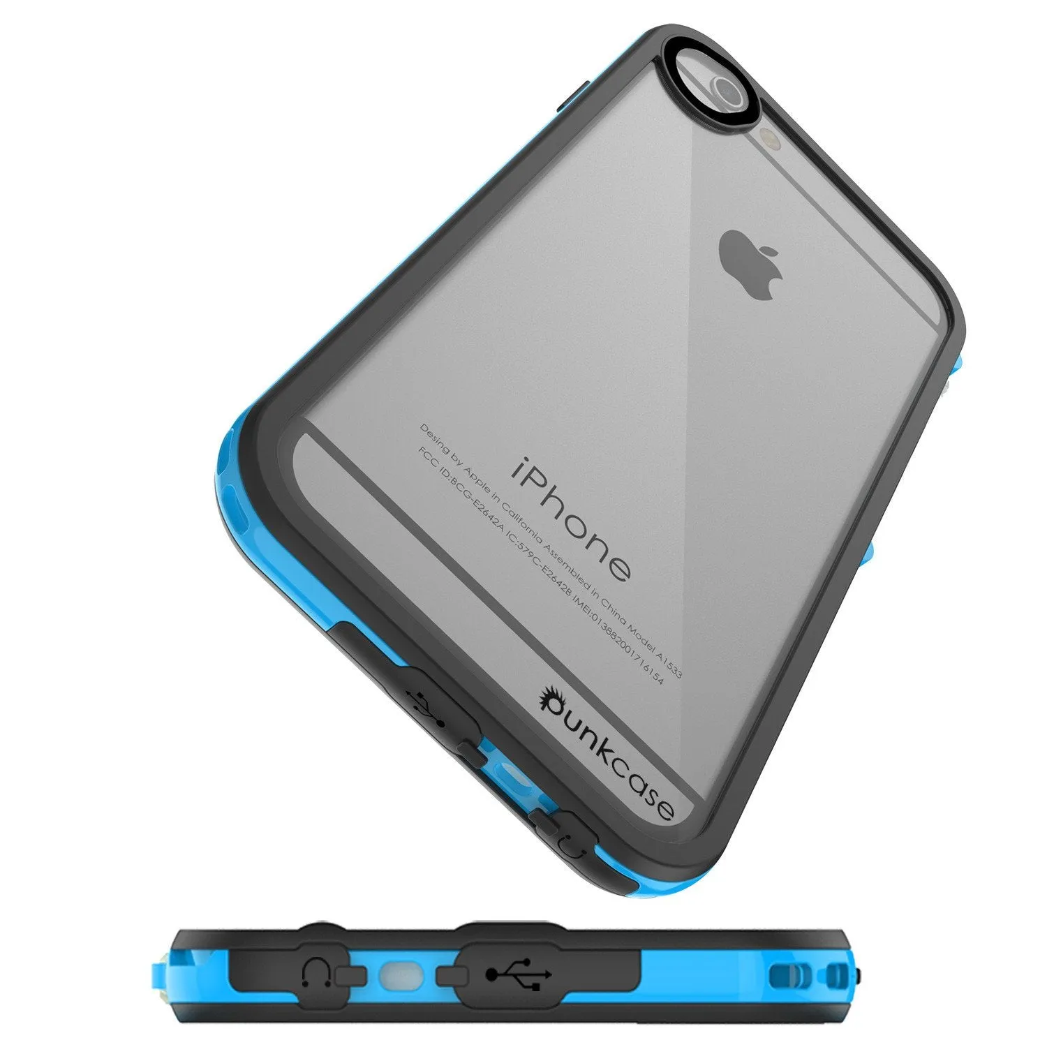 Apple iPhone 8 Waterproof Case, PUNKcase CRYSTAL 2.0 Light Blue  W/ Attached Screen Protector  | Warranty