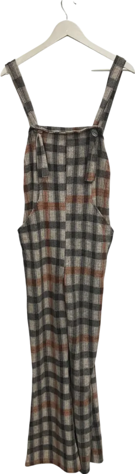 ASOS Brown Checked Dungarees UK 10