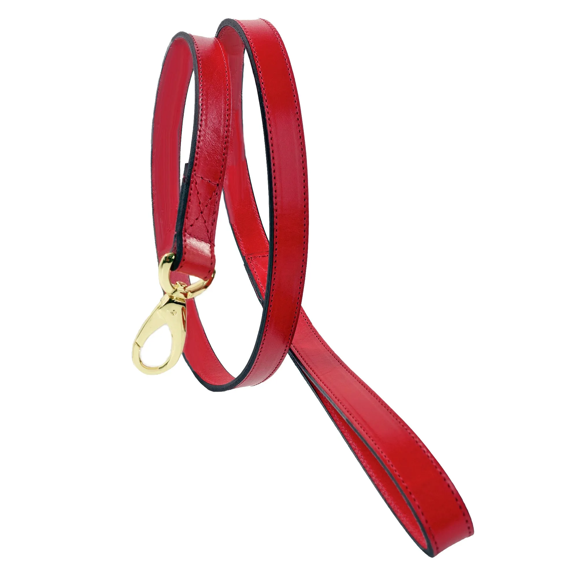 Au Naturale Dog Leash in Cherry Red