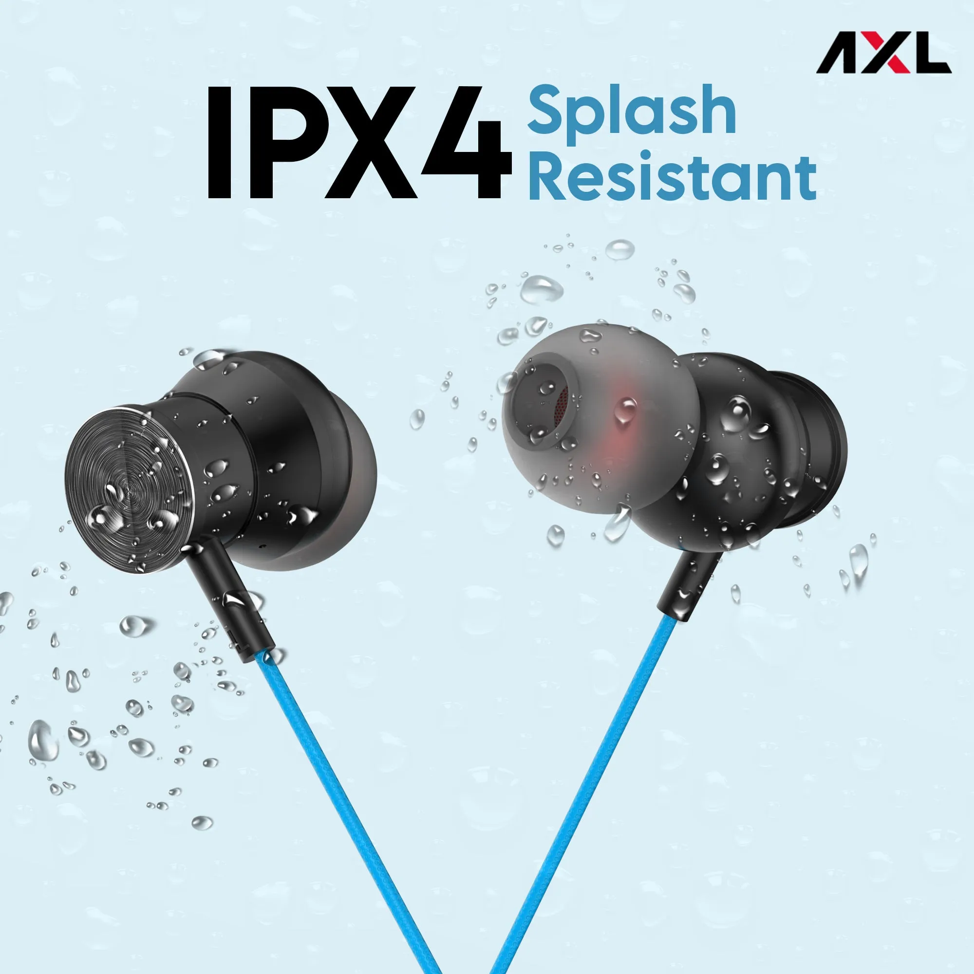 AXL NB06 Bluetooth Neckband with 12 Hours Playback, IPX4 Splash Resistant Magnetic Earbuds, Bass Boost Drivers, HD Stereo Sound and Ergonomic Light Weight Design