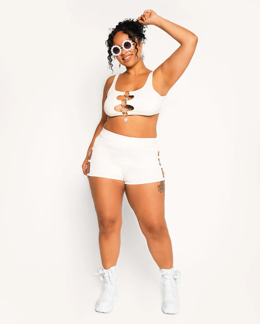 Backstage Girlie Keyhole Cutout Top