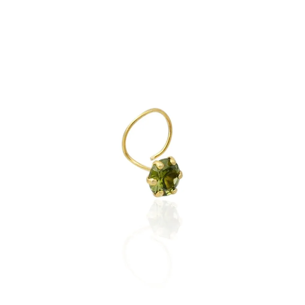 Beautiful Green Gem Gold Nosepin