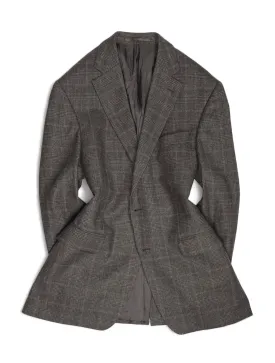 Benvenuto - Brown Checked Wool/Cashmere/Angora Flannel Sports Jacket 52