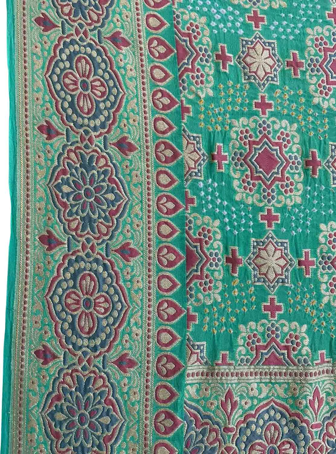 Blue Banarasi Bandhani Pure Georgette Saree