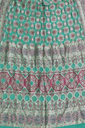 Blue Banarasi Bandhani Pure Georgette Saree
