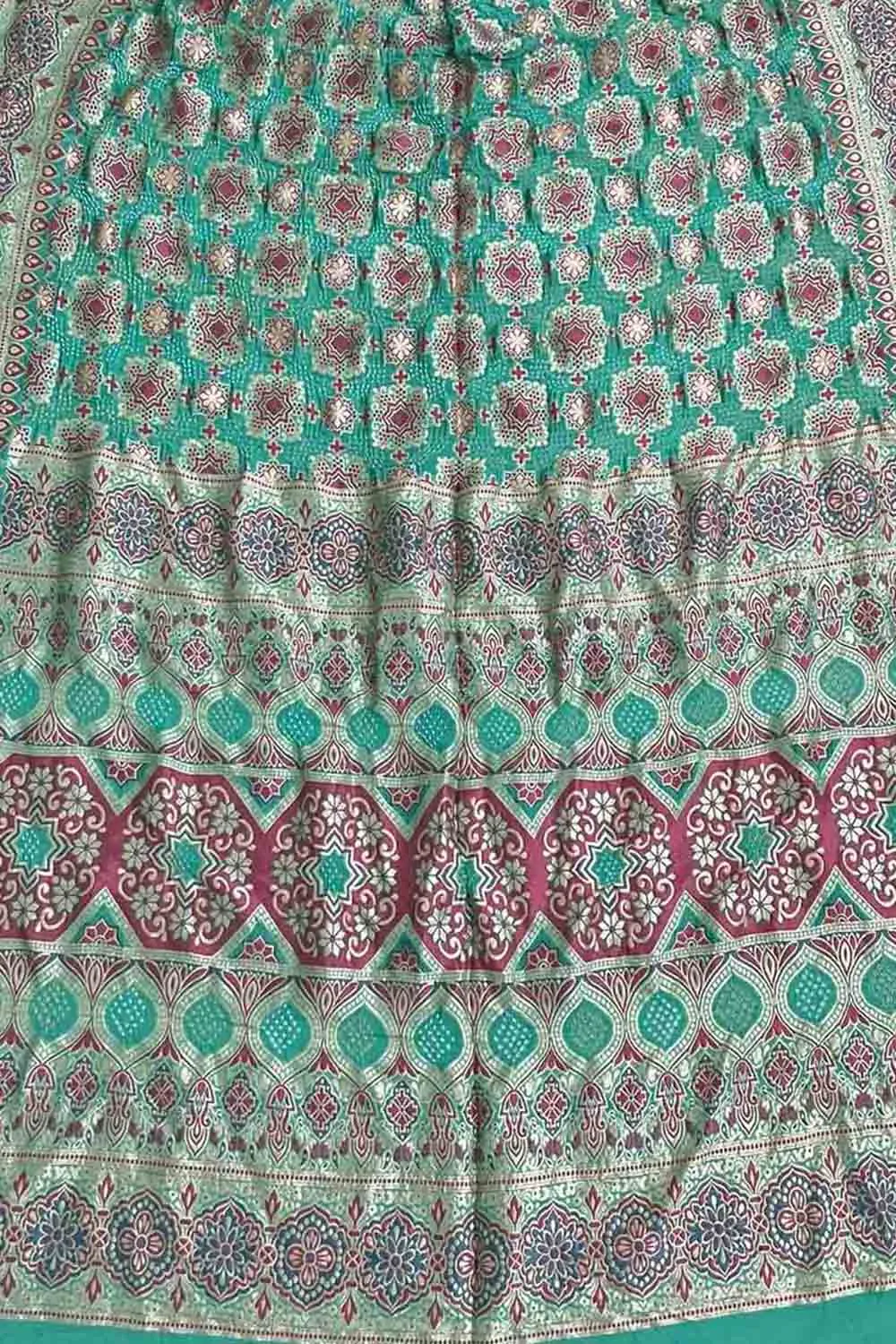 Blue Banarasi Bandhani Pure Georgette Saree