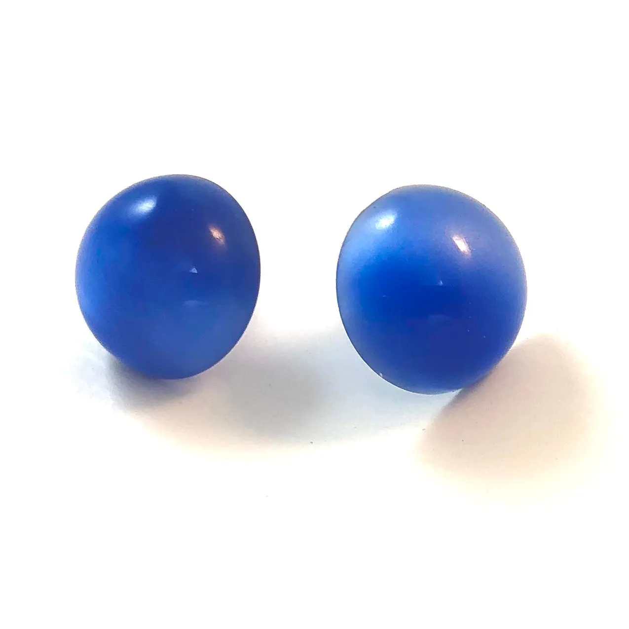 Blue Moonglow Retro Button Stud Earrings