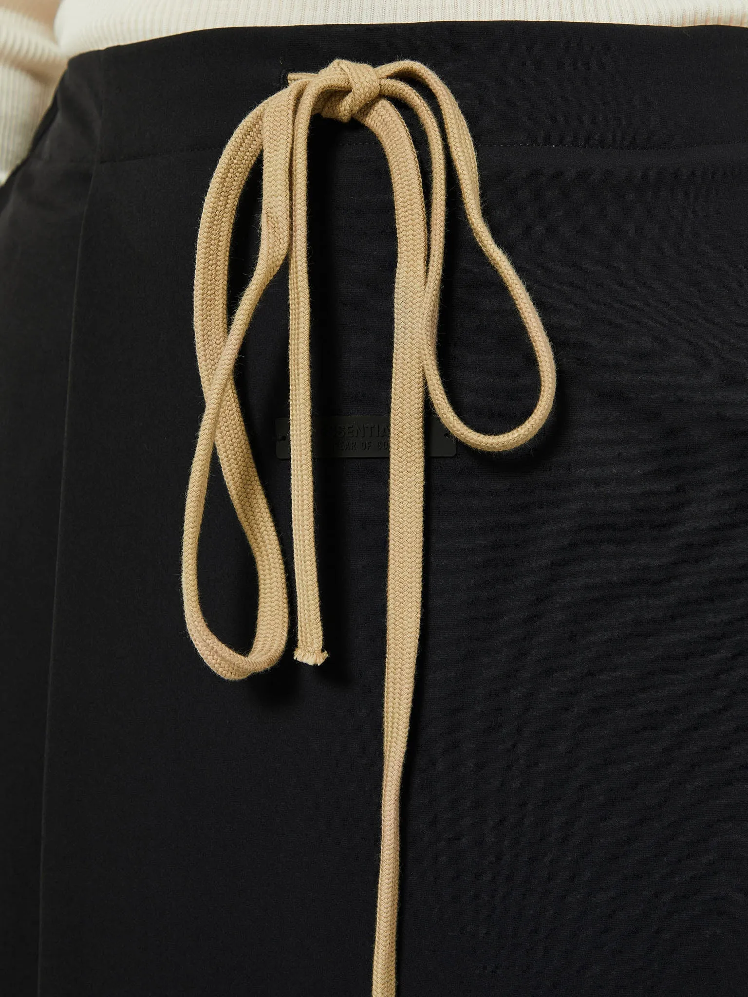 Bonded Nylon Wrap Skirt in Black