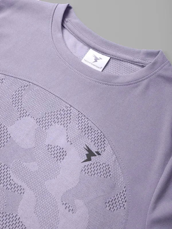 Boys Jacquard Slim Fit Crew Neck T-shirt with VENTMESH
