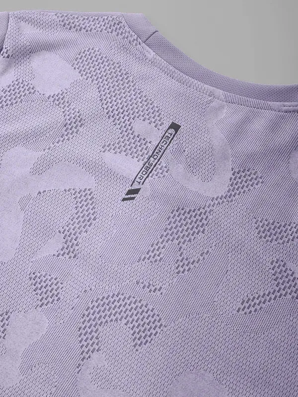 Boys Jacquard Slim Fit Crew Neck T-shirt with VENTMESH