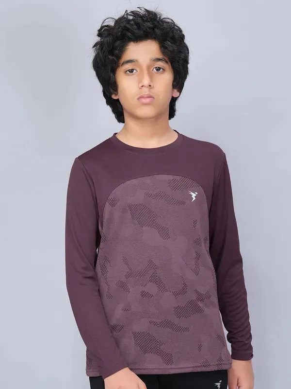 Boys Jacquard Slim Fit Crew Neck T-shirt with VENTMESH