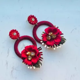 Camellia Statement Drop Earrings