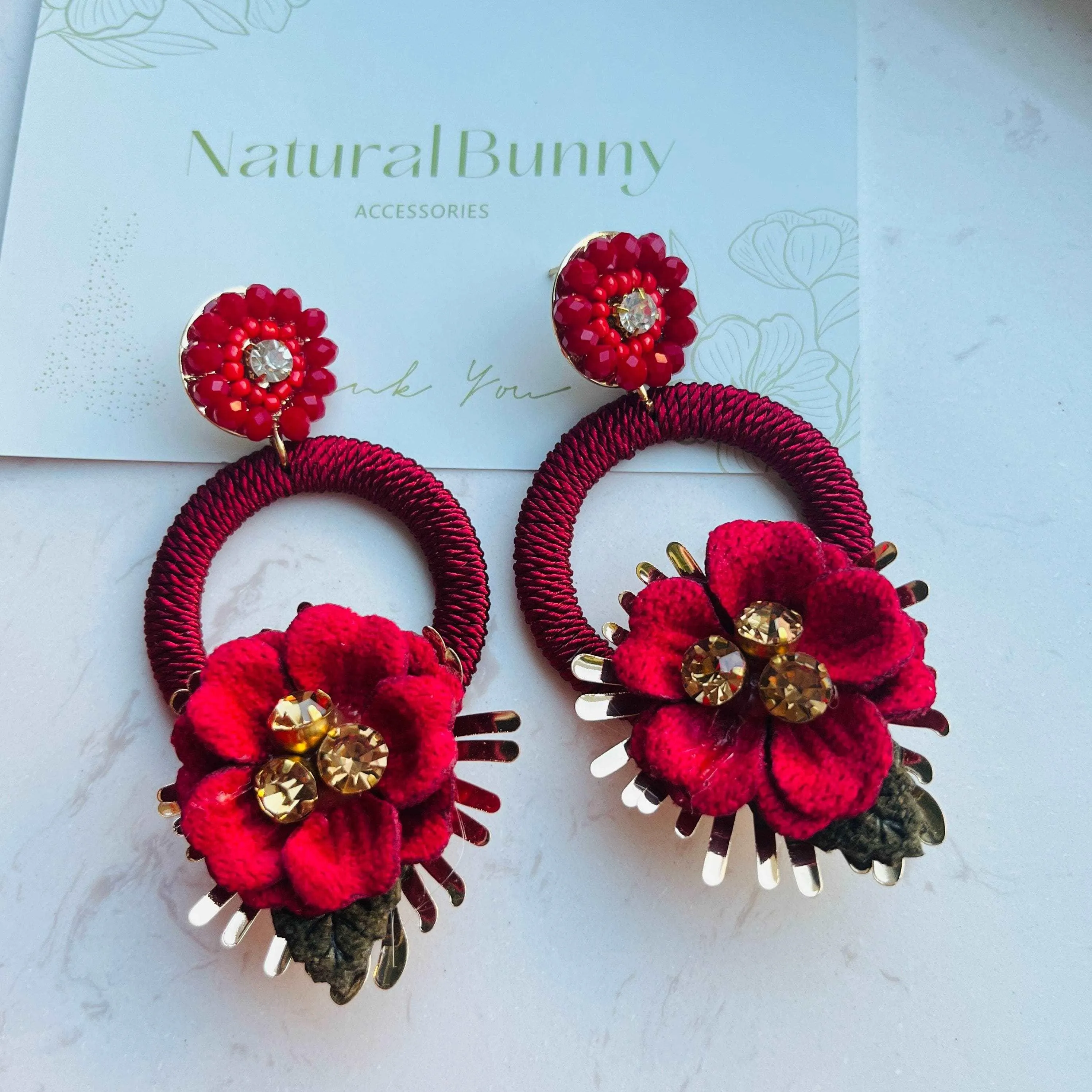 Camellia Statement Drop Earrings