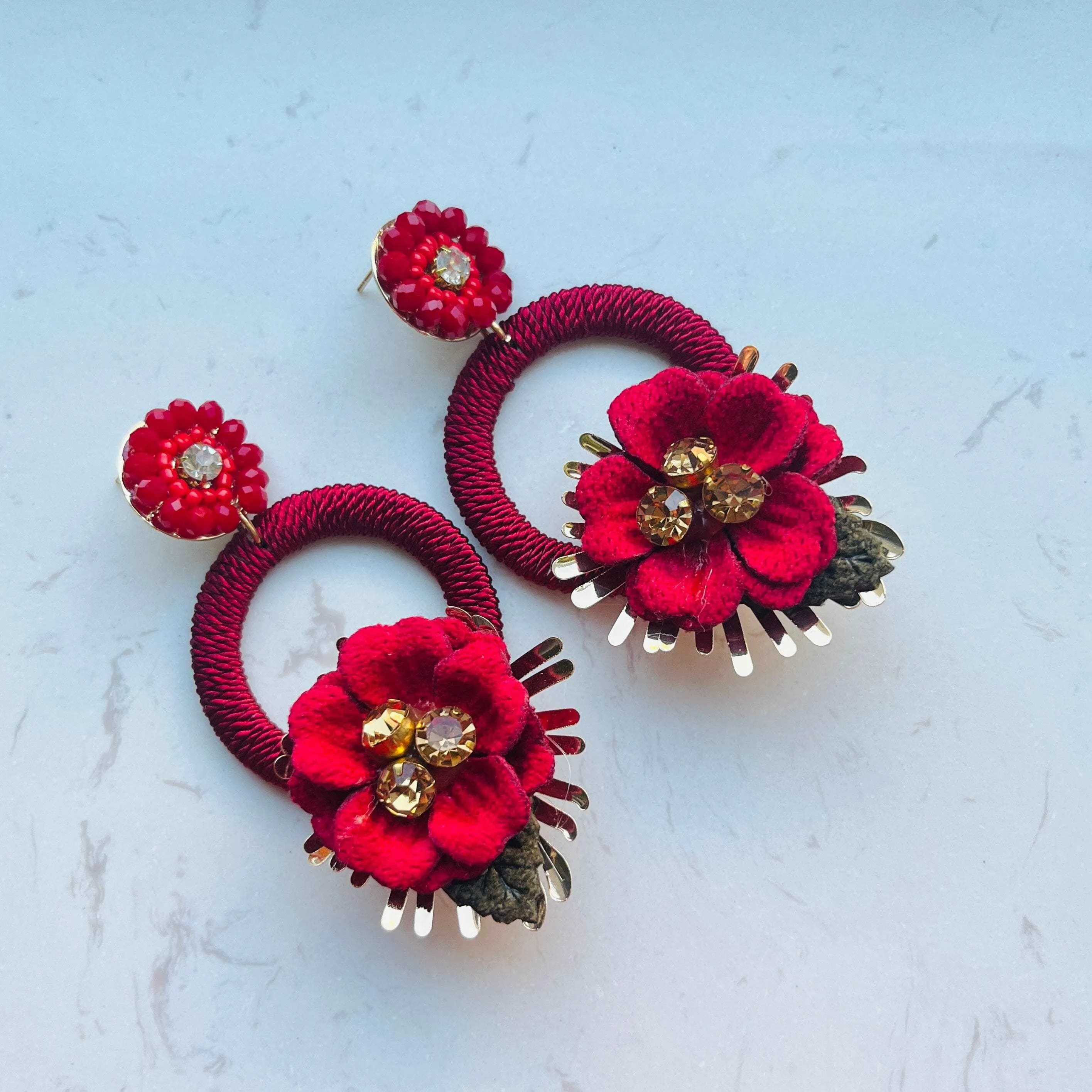 Camellia Statement Drop Earrings