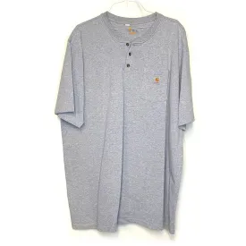Carhartt Mens Size 3XL Tall Gray Short Sleeve Henley T-Shirt