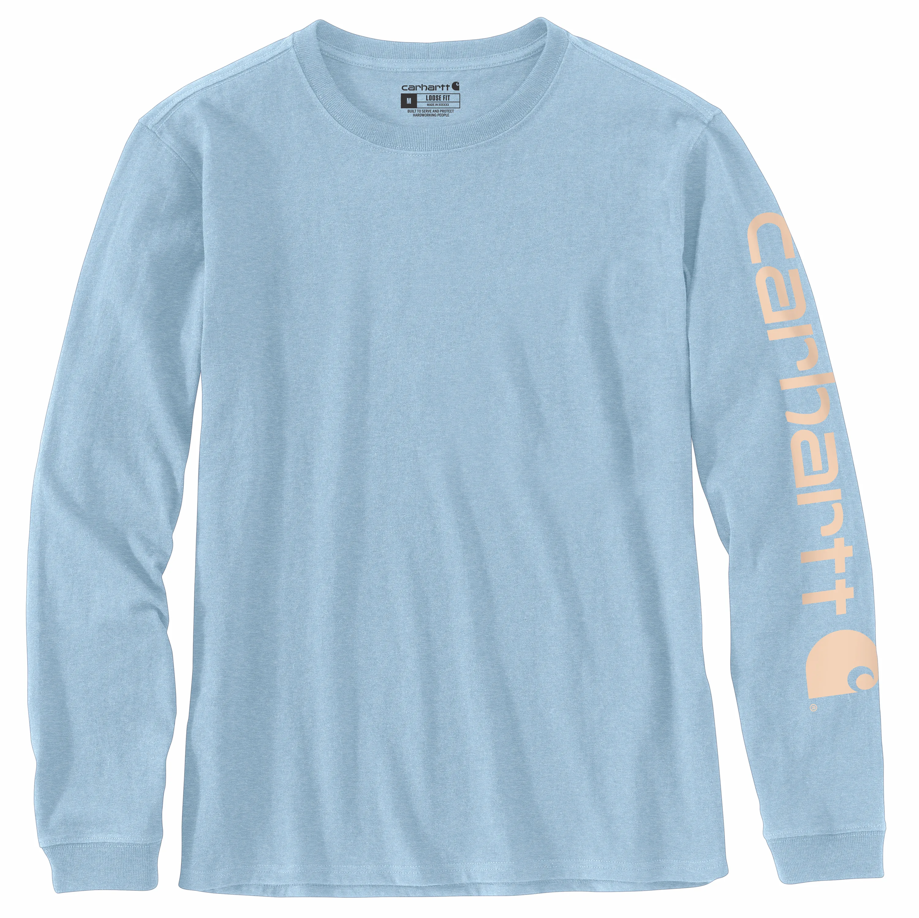 Carhartt Women's Heavyweight Long Sleeve Logo T-Shirt_Tourmaline Heather