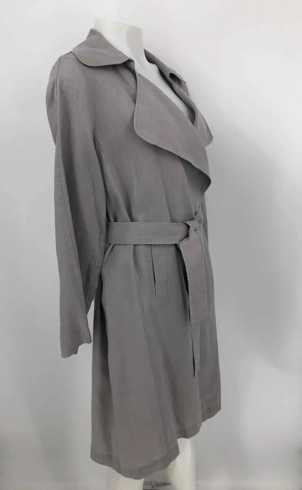 CATHERINE MALANDRINO Gray Linen Long Size Petite (S) Top