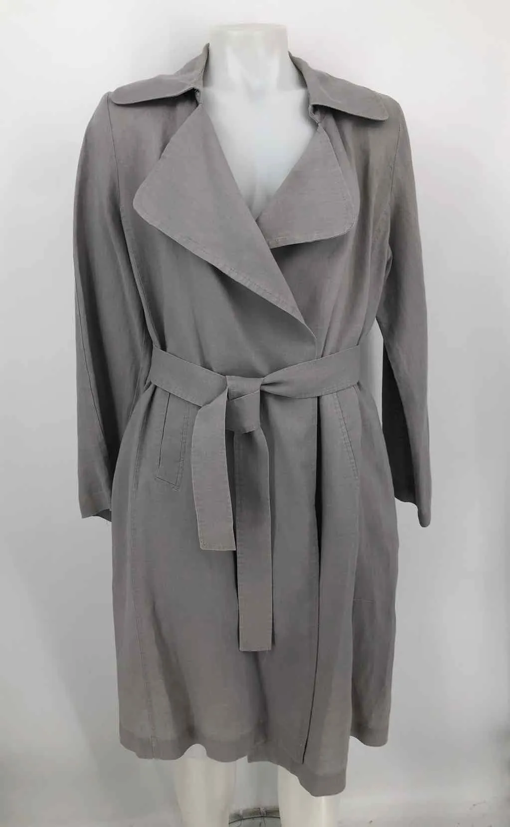 CATHERINE MALANDRINO Gray Linen Long Size Petite (S) Top
