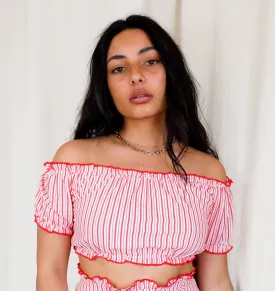 Cold shoulder bikini top [Red Candy]
