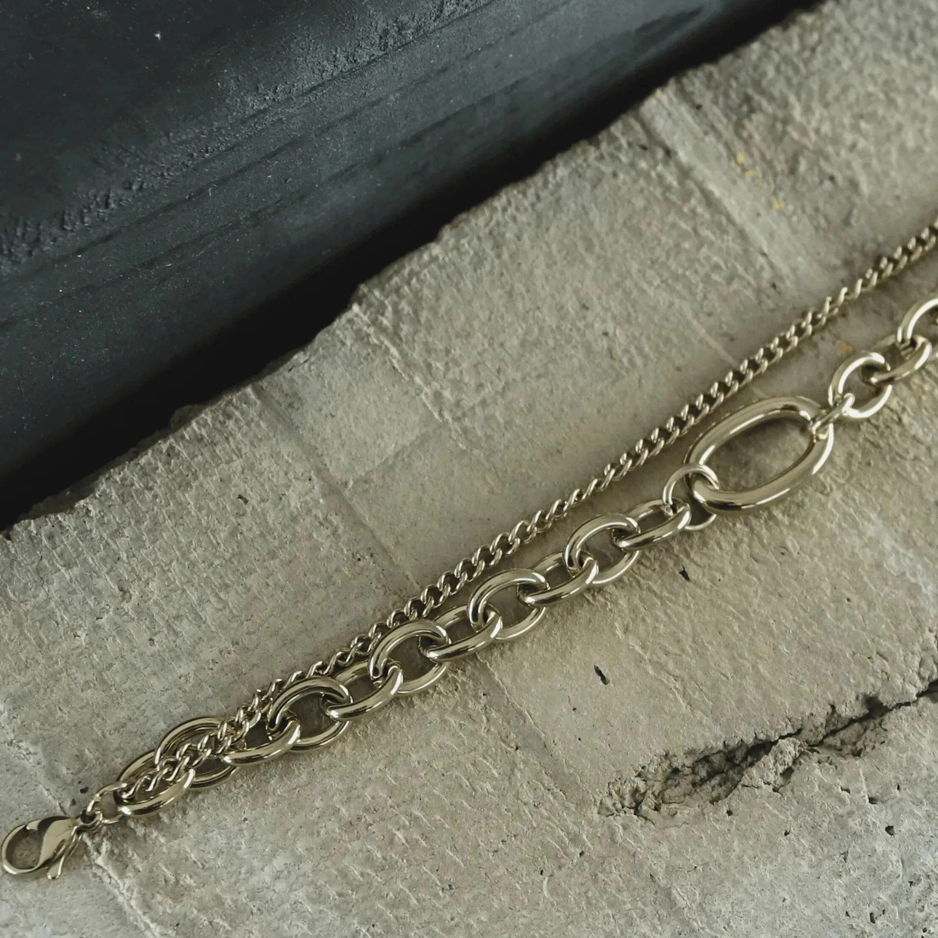 Courage Waterproof Pre Layered Chunky Bracelet 18 Carat Gold