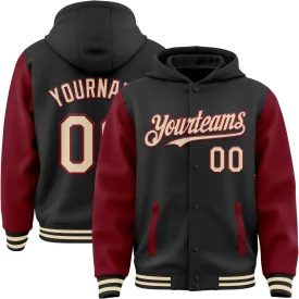 Custom Baseball Jackets Men Women Youth Personalized Varsity Letterman Jacket with Hood Stitched Name Number