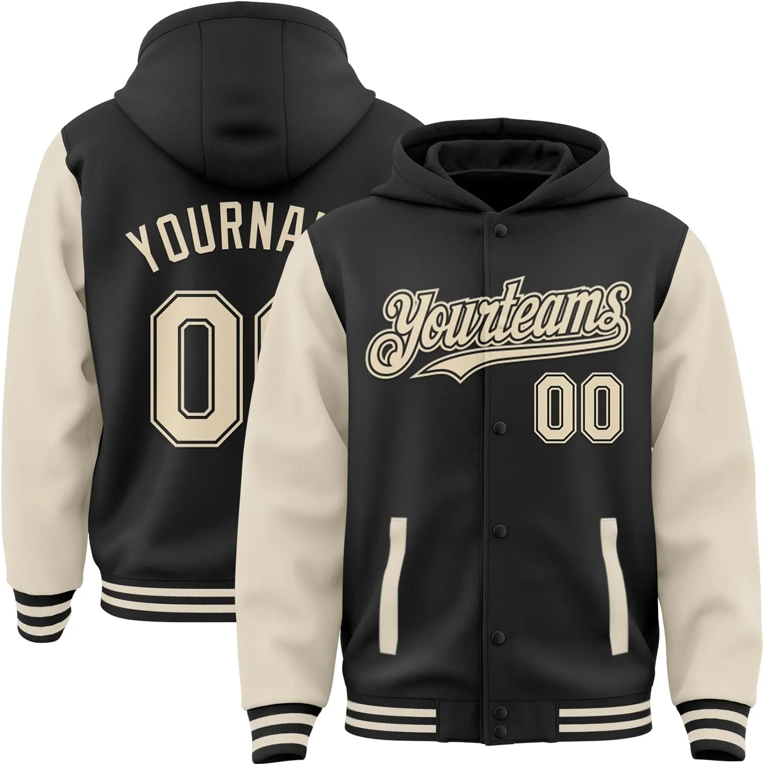 Custom Baseball Jackets Men Women Youth Personalized Varsity Letterman Jacket with Hood Stitched Name Number
