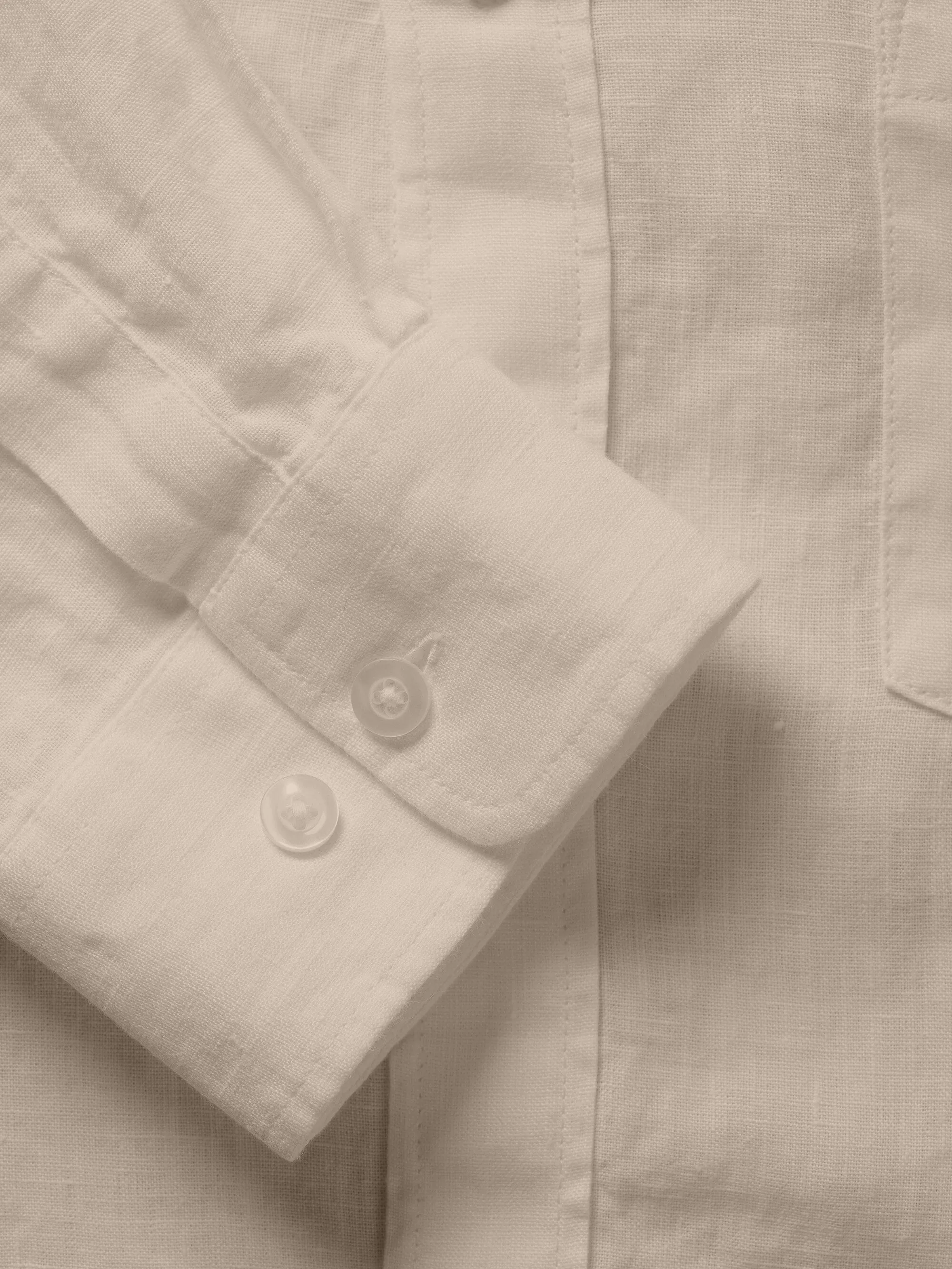 Custom fit linen shirt - Light feather gray