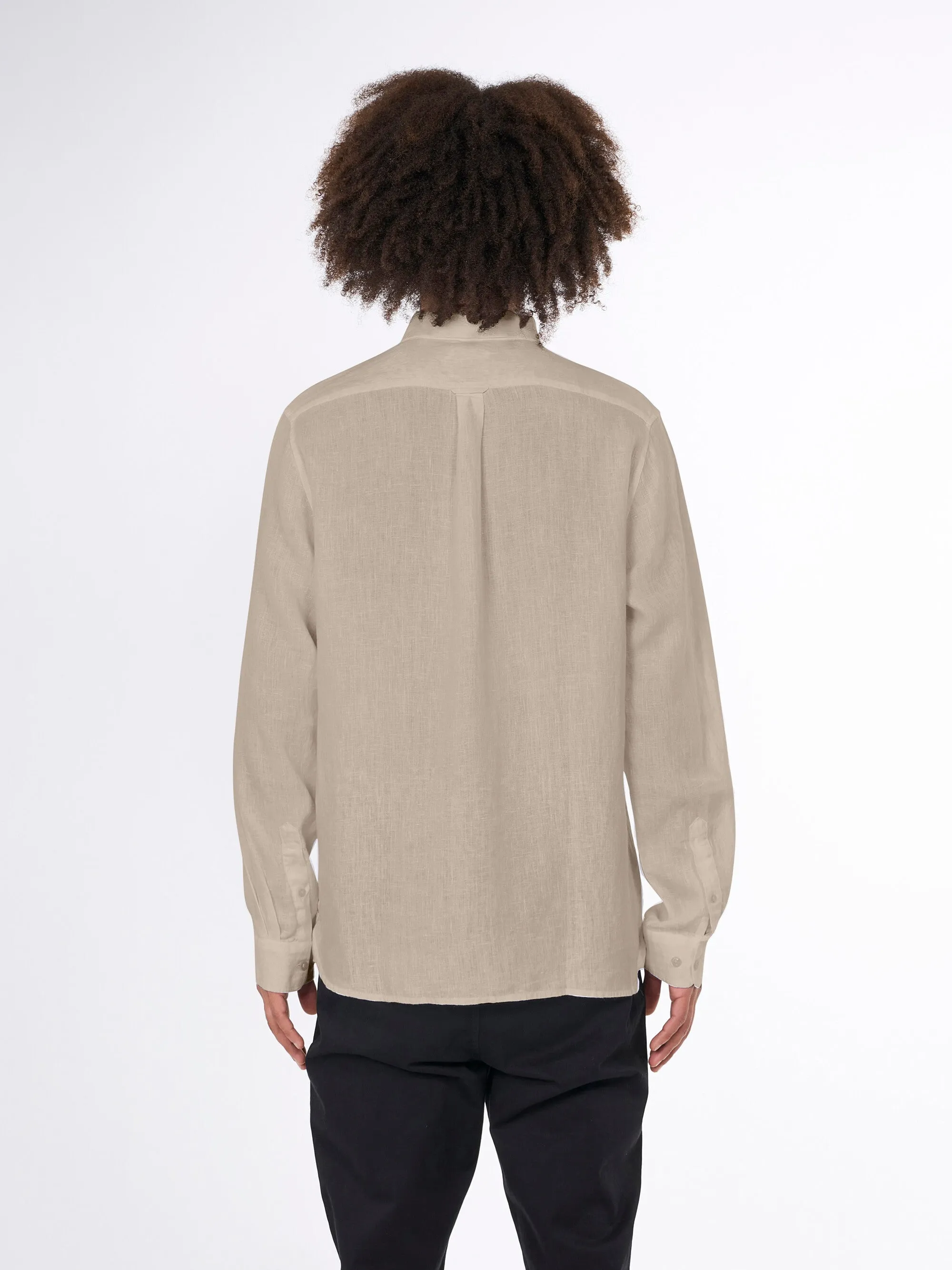 Custom fit linen shirt - Light feather gray
