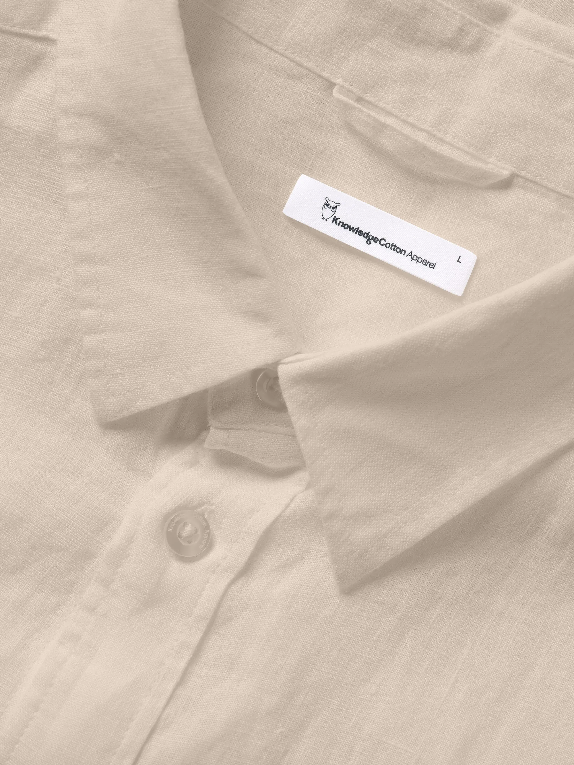 Custom fit linen shirt - Light feather gray