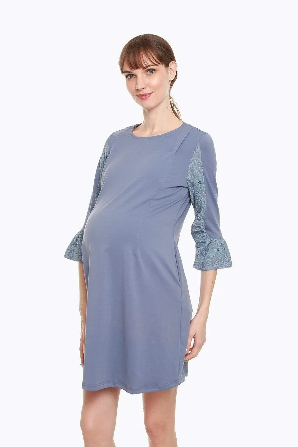 Cybele Maternity Dress Pigeon Blue