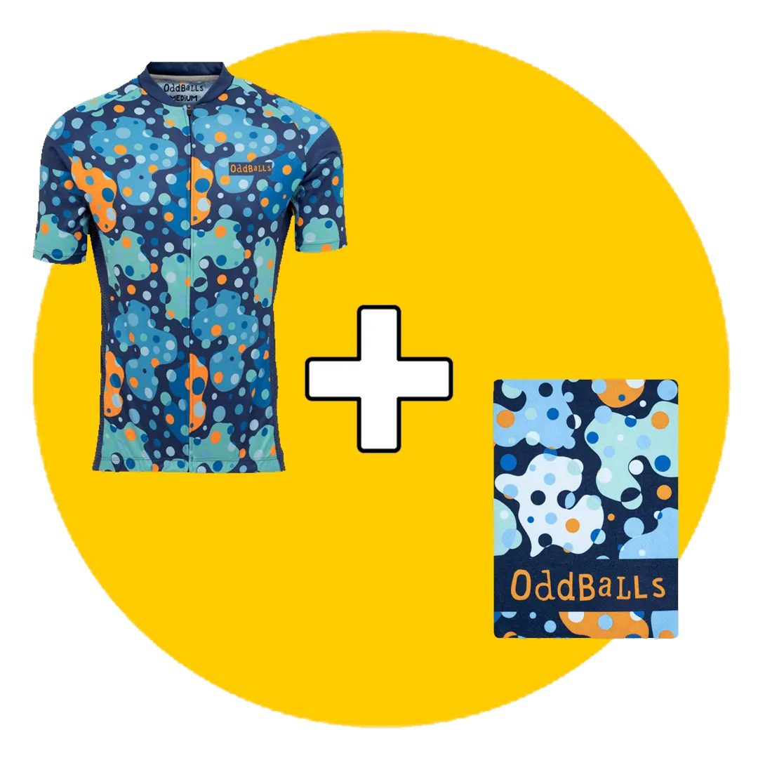 Cycling Jersey & Mini Towel Bundle - Space Balls