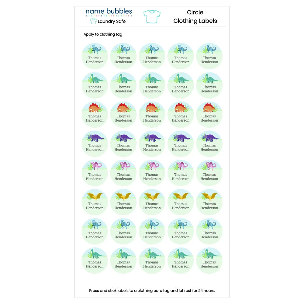 Dinosaurs Clothing Labels