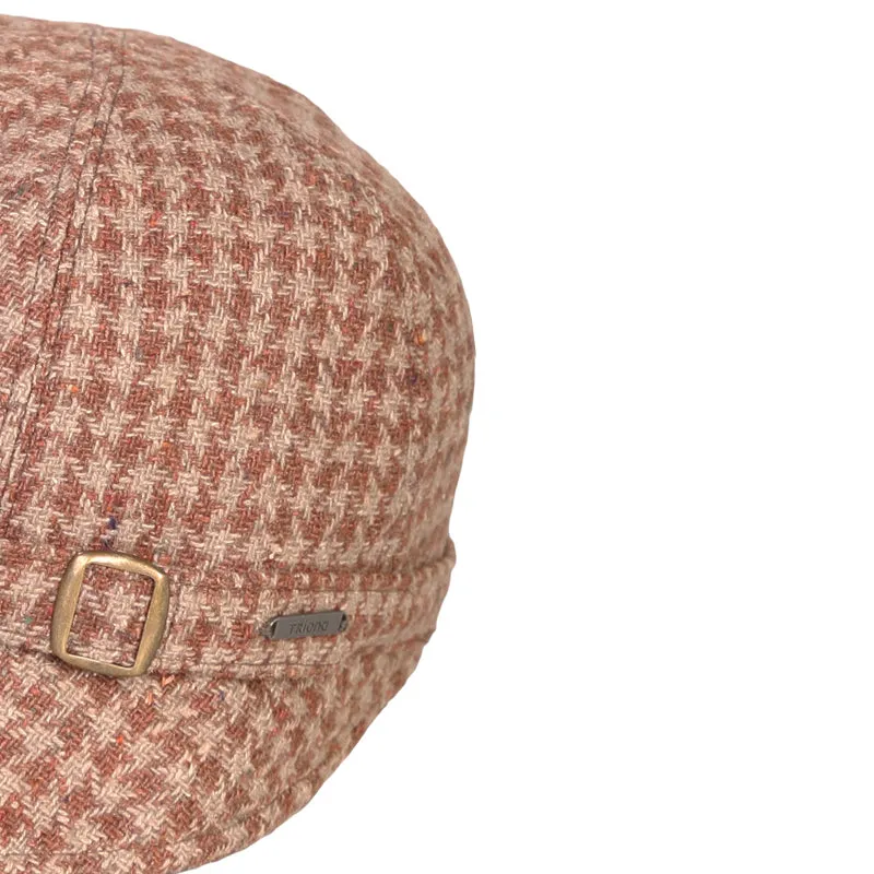 Donegal Tweed Flapper Cap, Brown Check