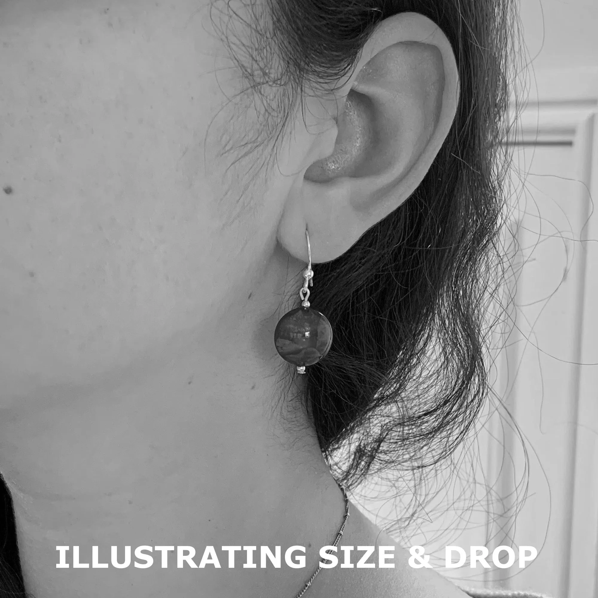 Earrings with light (pale) blue dust aventurine dust and silver Murano glass small lentil drops