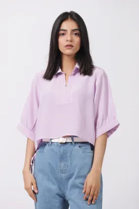 EMBROIDERED TOP WITH DRAW STRINGS