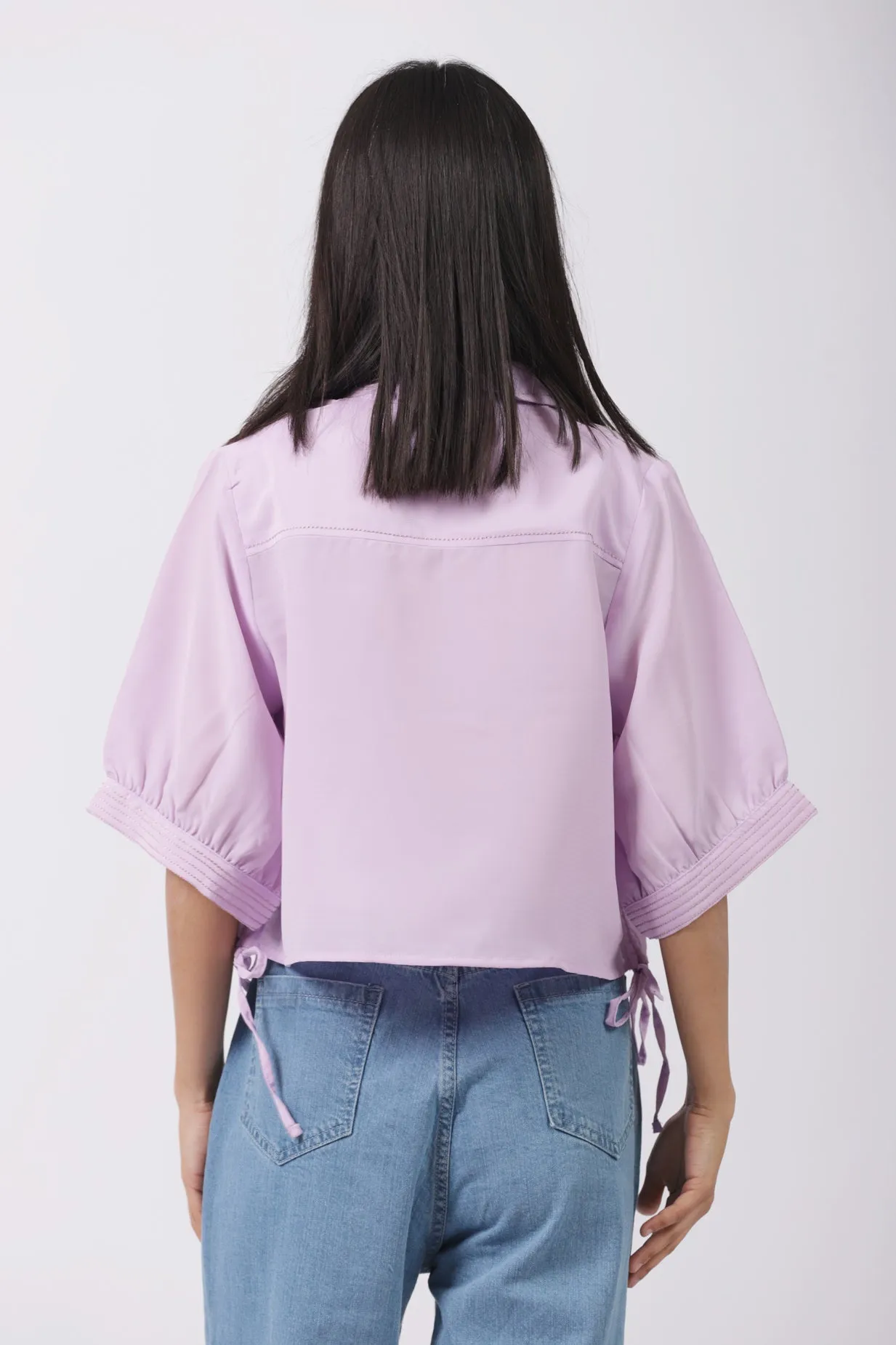 EMBROIDERED TOP WITH DRAW STRINGS