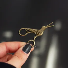 Embroidery Crane Interactive Scissors Enamel Pin