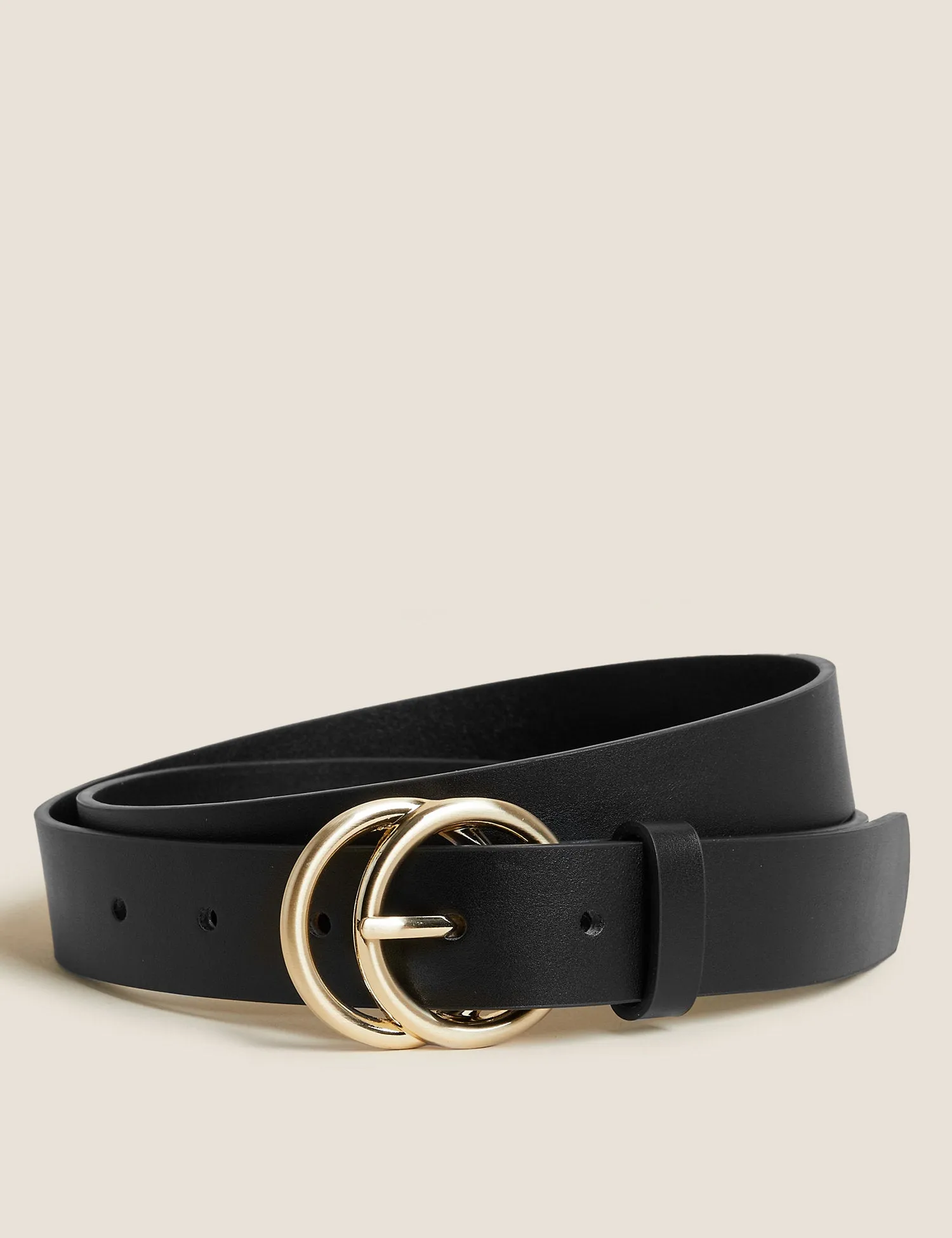 Faux Leather Circle Buckle Jeans Belt